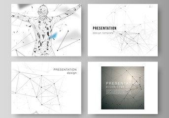 Wall Mural - the minimalistic abstract vector layout of the presentation slides design business templates. techno