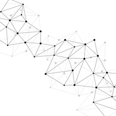 Poster - Network Connecting dot polygon background : Concept of Network, Business, Connecting, Molecule, Data, Chemical