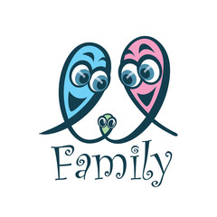 Wall Mural - vector family logo