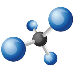 Canvas Print - CH4 Methane molecule illustration