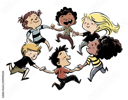 Ninos Jugando En Grupo Buy This Stock Illustration And Explore