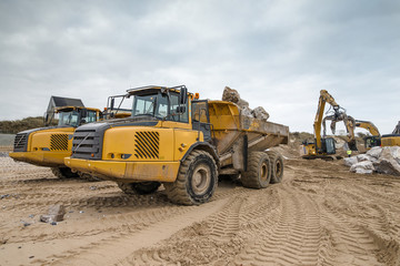 Canvas Print - camion de chantier en action