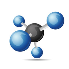 Canvas Print - CH4 Methane molecule illustration