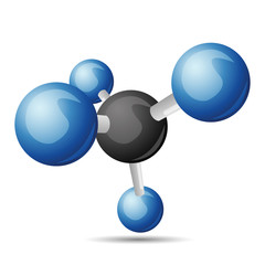 Canvas Print - CH4 Methane molecule illustration