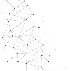 Poster - Network Connecting dot polygon background : Concept of Network, Business, Connecting, Molecule, Data, Chemical