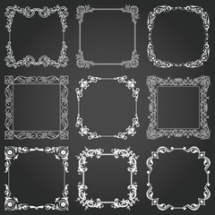 Wall Mural - Decorative frames and borders square set vector