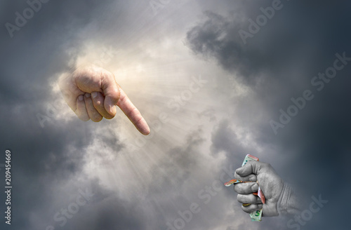Fotografía Raffgier und die Hand Gottes