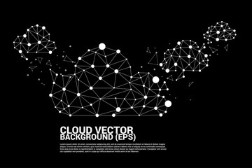 Poster - Cloud computing network concept polygon dot connected line : Concept of cloud server, Storage and data