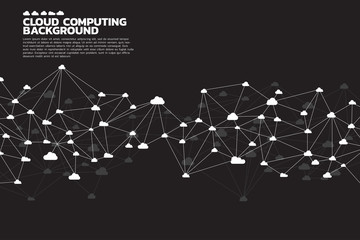 Poster - Cloud computing network concept polygon dot connected line : Concept of cloud server, Storage and data