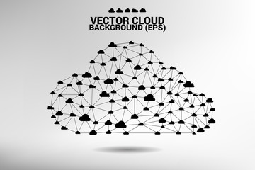 Poster - Cloud computing network concept polygon dot connected line : Concept of cloud server, Storage and data