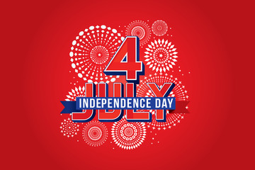 Vector illustration of  firework effect symbolizing 4th of July independence day celebrations.