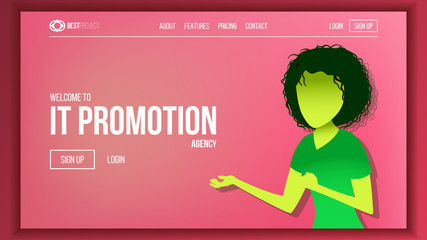 Wall Mural - Landing Web Page Design Vector. Website Business Reality. Shopping Online Site Scheme Template. Cyber Monday. Planning Strategy. Invest Conference. Illustration
