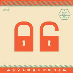 Wall Mural - Lock, unlock - set  icon