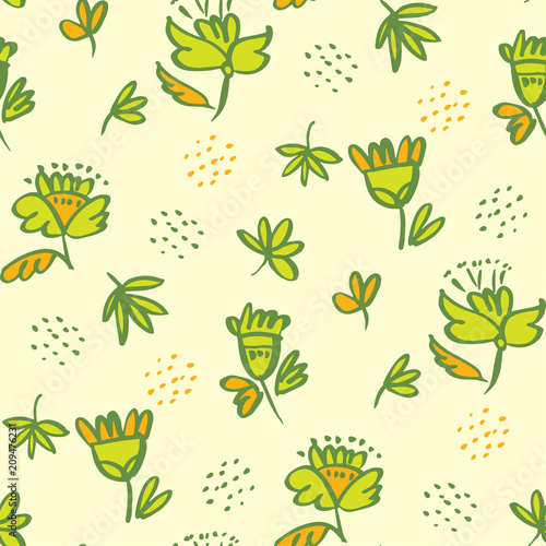 Tropical green abstract ske...