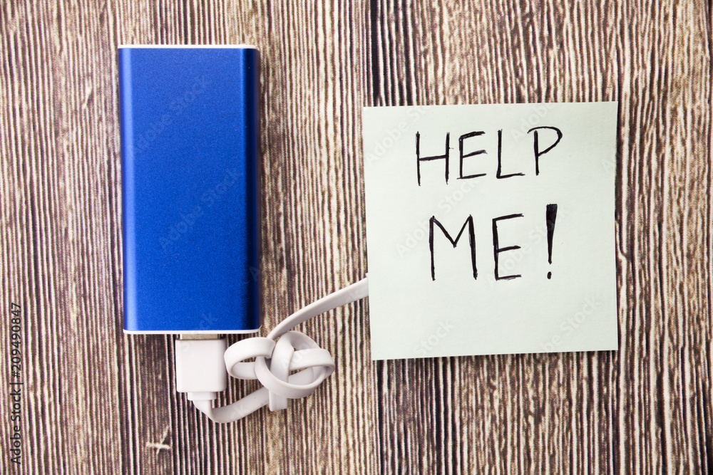 Help Me note and energy bank is present in the picture.image has an ...