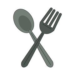 Wall Mural - Spoon and fork cutlery vector illustration graphic design