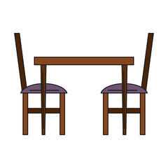 Canvas Print - Table and chairs vector illustration graphic design