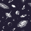 © Galacticus - Vector space seamless pattern.Universe elements.Prints design for wrapping,dress or t-shirts. Hand drawn style