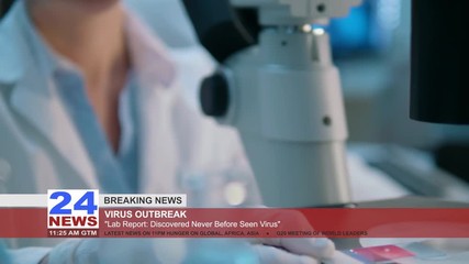 Wall Mural - breaking news-closeup of life scientists working at a laboratory.