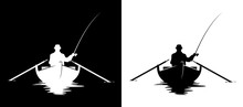Fisherman In Boat Silhouette