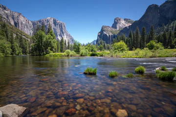 Classic valley view of Yosemite National Park