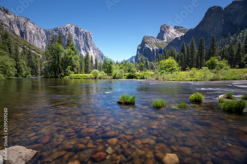 Classic valley view of Yosemite National Park Poster