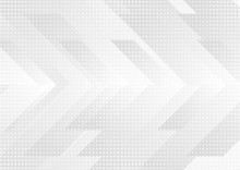Grey And White Tech Arrows Abstract Background
