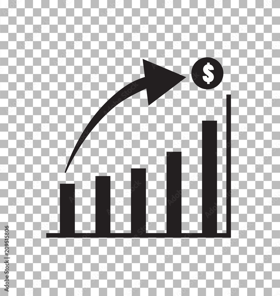 Graph Bar Sign Graph Icon in trendy flat style isolated on transparent background ...