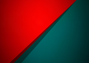 Wall Mural - Abstract red and green overlap vector background