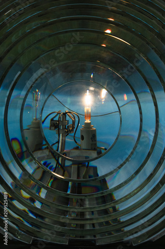 Fotografie, Obraz Close up view of the Fresnel lens inside the Cape Blanco Lighthouse on the Orego