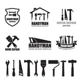 Fototapeta Desenie - Set of different handyman services icons