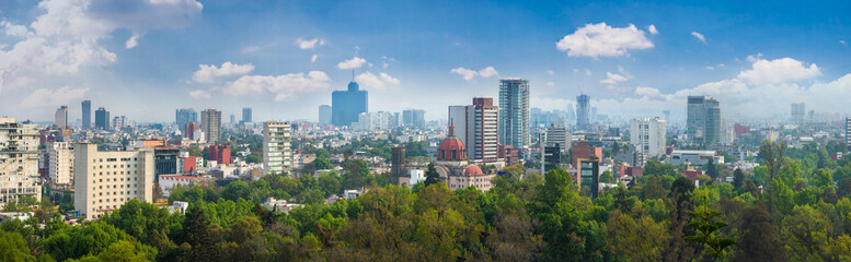 Fototapete - Panoramic view of Mexico city.
