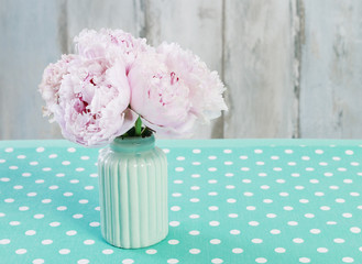 Canvas Print - Bouquet of pink peonies.