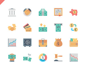 Leinwandbilder - Simple Set Finance Flat Icons for Website and Mobile Apps. Contains such Icons as Taxes, Money, Building, Currency, Banking, Handshake. 48x48 Pixel Perfect. Vector illustration.