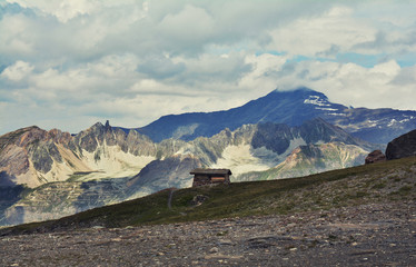 Wall Mural - Beautiful landscape at 2,764 m , Col de l'Iseran mountain pass who connects Italy to France.