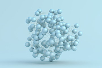 Wall Mural - abstract 3d rendering of modern background with spheres. futuristic shape, network concept. design f