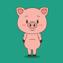 Wall Mural - cute and little pig character vector illustration design