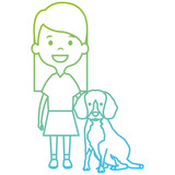 Fototapeta  - little girl with cute dog vector illustration design