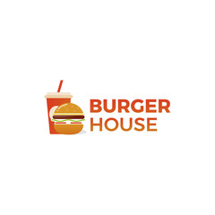 Wall Mural - American classic burger house logo. Logotype for restaurant or cafe or fast food. 