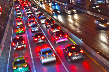 Sticker - Controlled-access highway in Bangkok during rush hour