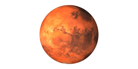 Wall Mural - mars planet space white background