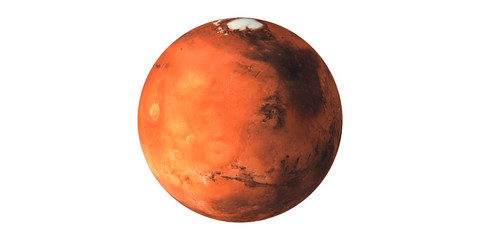 Wall Mural - mars planet space white background