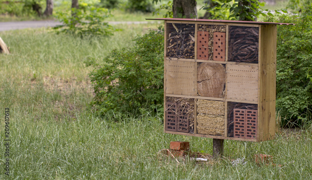 Outdoor Insect Home Special house for useful garden insects, built of natural materials ...