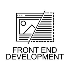 front end development icon. Element of web development signs with name for mobile concept and web apps. Detailed front end development icon can be used for web and mobile