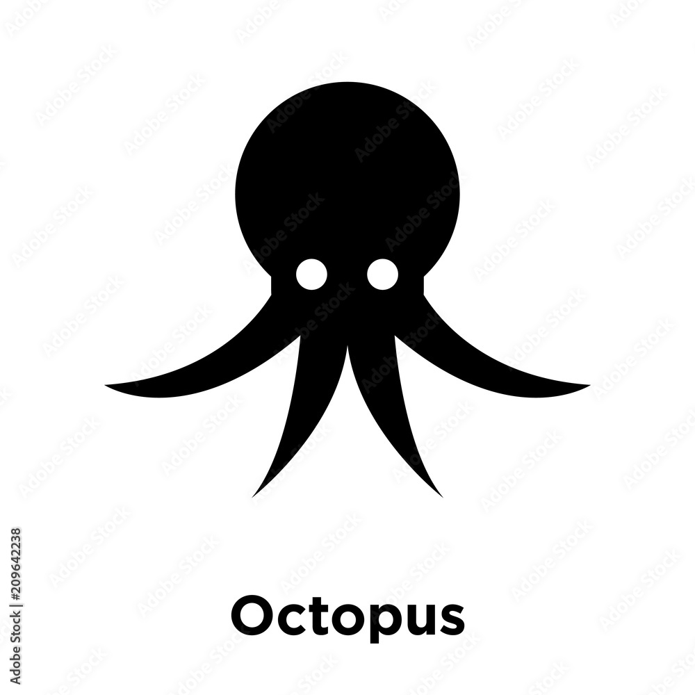 Octopus icon vector sign and symbol isolated on white background ...