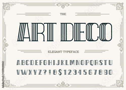 Art Deco Elegant Typeface Retro Font Sans Serif Style For Party