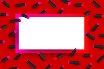 Wall Mural - red textured background with black 3d geometric pattern.