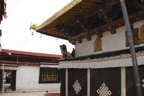 Traditional Decoration Of The Temple Complex Of Tibetan Gold