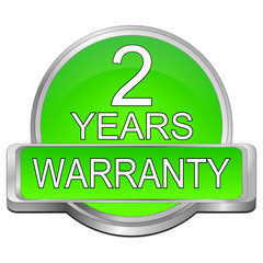 2 Years Warranty Button - 3D illustration