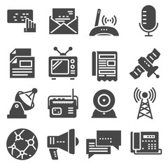 Canvas Print - Media and communication icons set